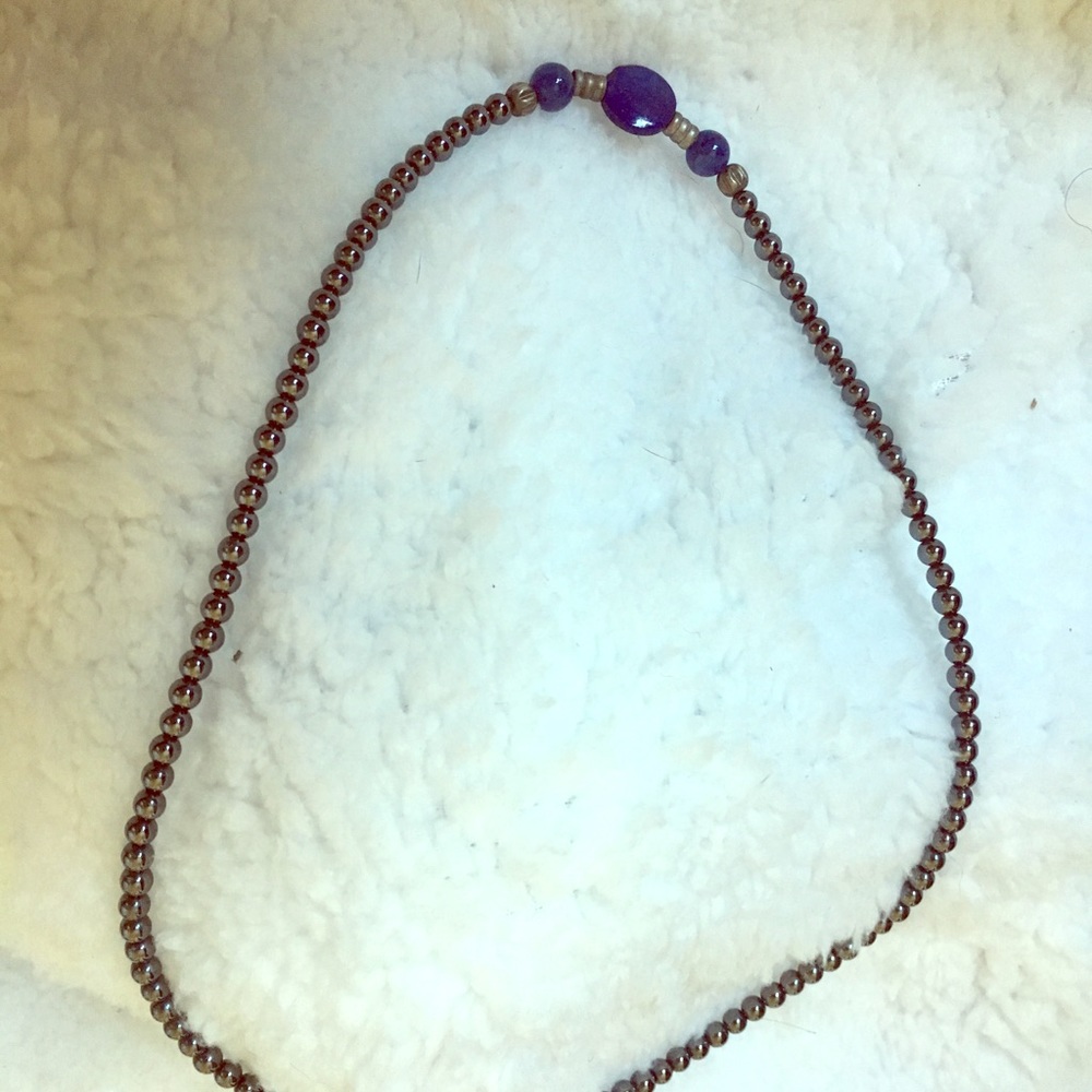 Black and blue bead necklace